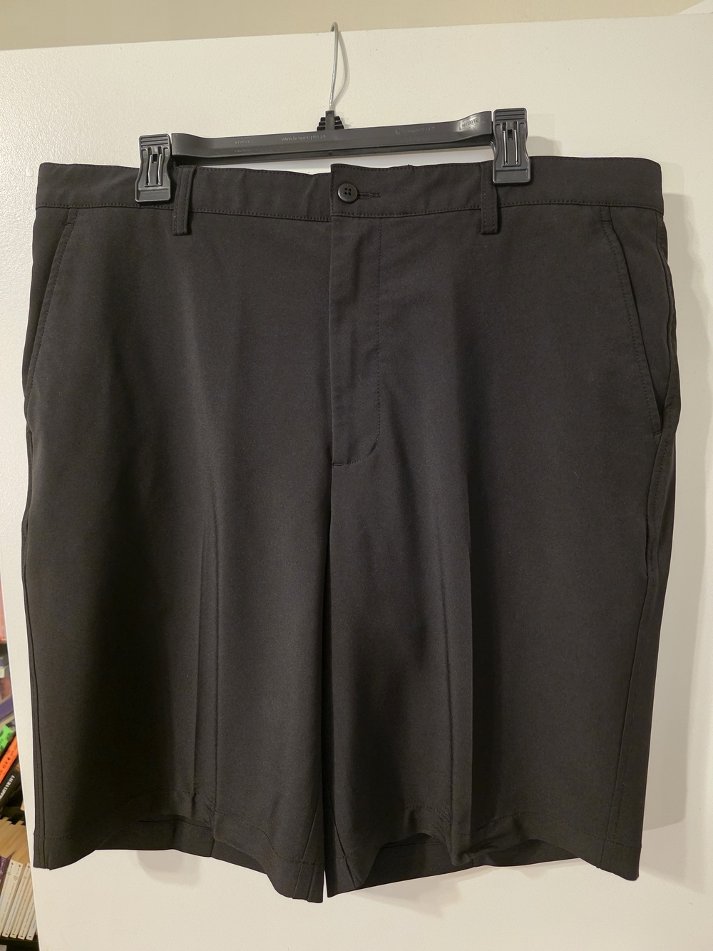 FootJoy Men's Black Flat-Front Golf Shorts
